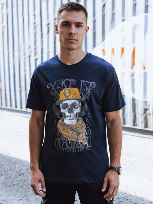 Herren T-shirt mit Aufdruck Farbe Dunkelblau DSTREET RX5618