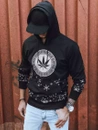 Herren Kapuzenpullover mit Aufdruck Schwarz Dstreet BX5326