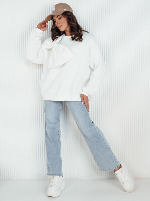 Damen Sweatshirt in Übergröße BOWLOOP ecru Dstreet BY1263