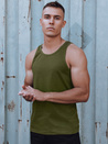Ärmelloses einfarbiges grünes T-Shirt für Männer Dstreet RX5621_2