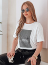 Damen T-shirt mit Aufdruck LAMOUR Farbe Weiß DSTREET RY2588