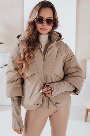 MISSLAYER Damen Winterjacke mit Kapuze camel Dstreet TY5035
