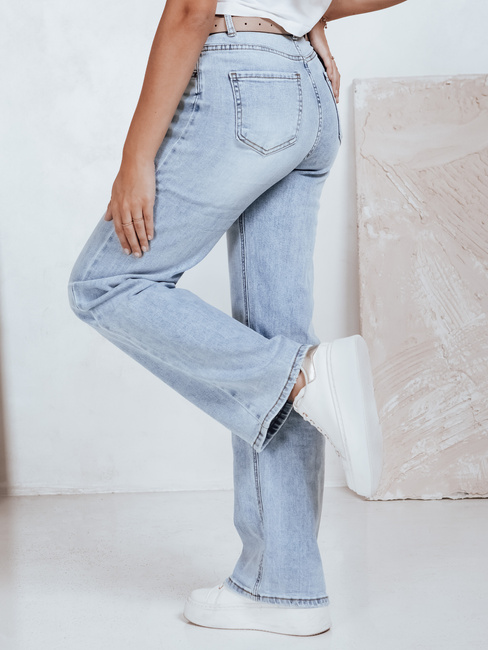 Damen Jeans mit weitem Bein und hoher Taille hellblau Dstreet UY2786
