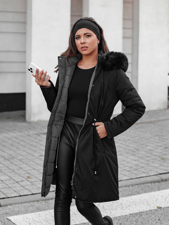 Damen Winterparka TRENDNEL Wendekapuze schwarz Dstreet TY4587