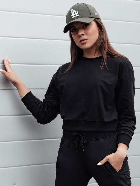 Klassisches Damen-Sweatshirt von CASUALVIBE schwarz Dstreet BY1298