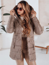 Damen Stepp-Winterjacke mit Kapuze dunkelbeige Dstreet TY5093