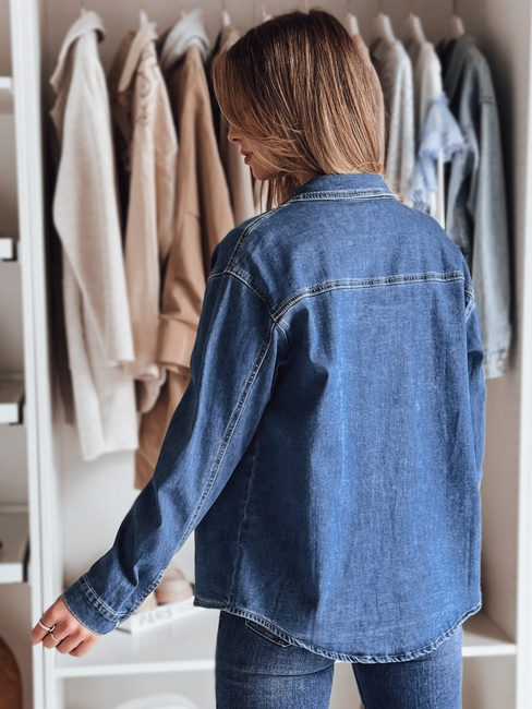Damen Jeanshemd in Übergröße OVERLLO blau Dstreet DY0454