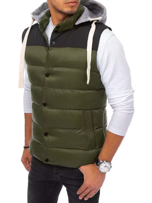Herren Weste mit Kapuze Farbe Grün DSTREET TX3935
