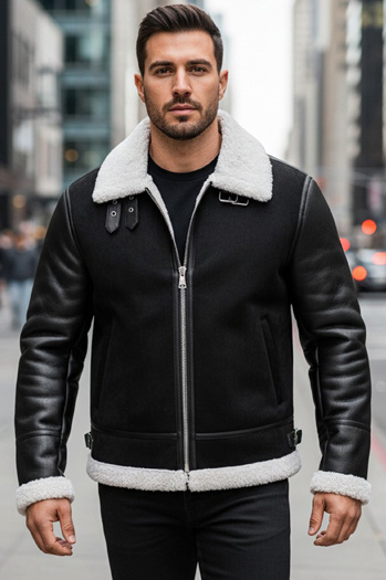 Herren Lederjacke schwarz Dstreet TX5085