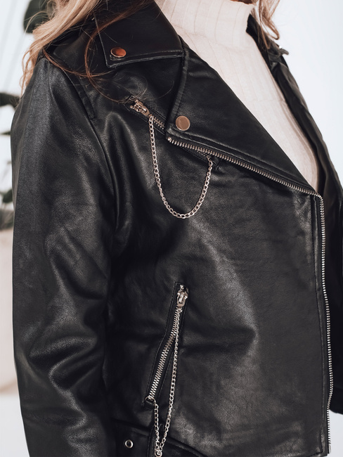 Damen Leder Ramones Jacke schwarz Dstreet TY5200