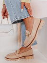 Damen flache Sohle Mokassins LOFINKA beige Dstreet ZY0797