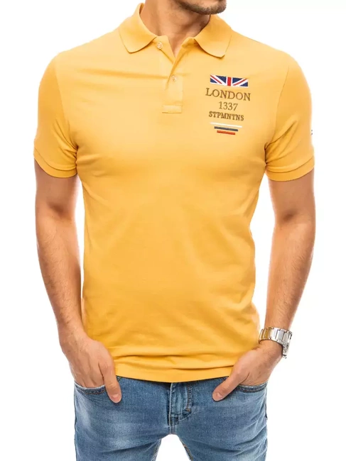 Herren Poloshirt mit Stickerei Gelb Dstreet PX0435