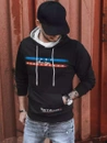 Herren Kapuzenpullover mit Aufdruck Schwarz Dstreet BX5386