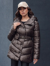 Gesteppter Damen-Wintermantel mit Kapuze BLOOM mocha Dstreet TY4517