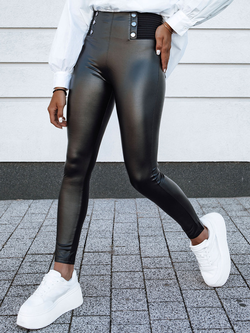 Gewachste Damenhose mit hoher Taille TARMZ schwarz Dstreet UY2154
