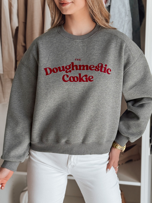 Damen Sweatshirt in Übergröße mit COOKIES Druck dunkelgrau Dstreet BY1443