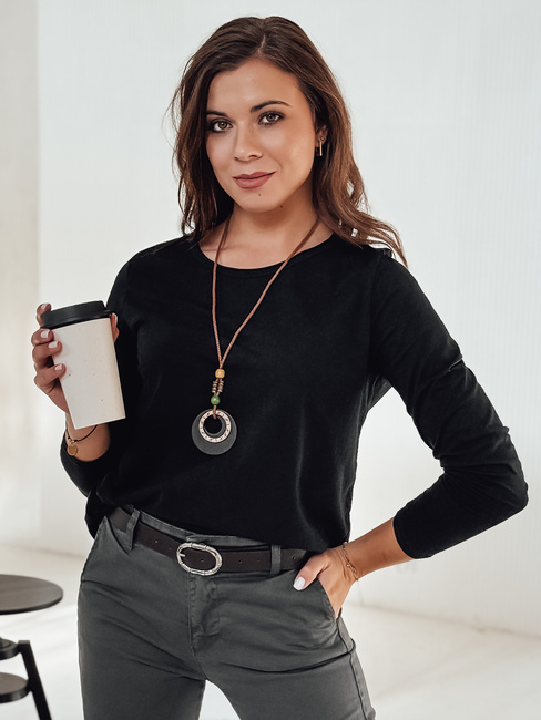 MINIMODA Damen Einheitsgröße Bluse mit Anhänger schwarz Dstreet RY2678