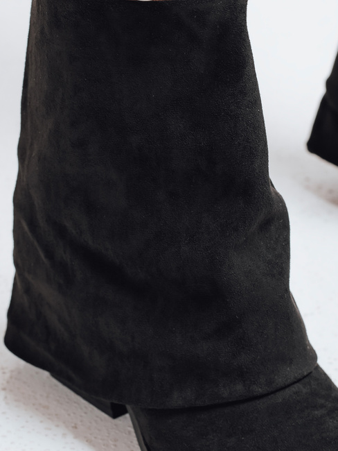 Damen Wildlederstiefel mit breitem Schaft schwarz Dstreet ZY1026