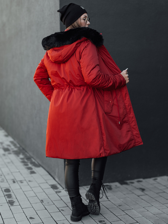 Damen Winterparka TRENDNEL Wendekapuze rot Dstreet TY4588