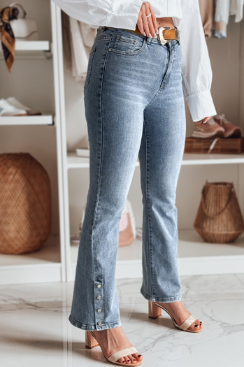 Damen Denim Schlaghosen mit Gürtel BELLONIZ blau Dstreet UY2464