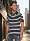 Grau gestreiftes Herren-Poloshirt Dstreet PX0639