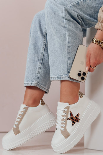 Damen Plateau Turnschuhe STARPAN beige Dstreet ZY0869