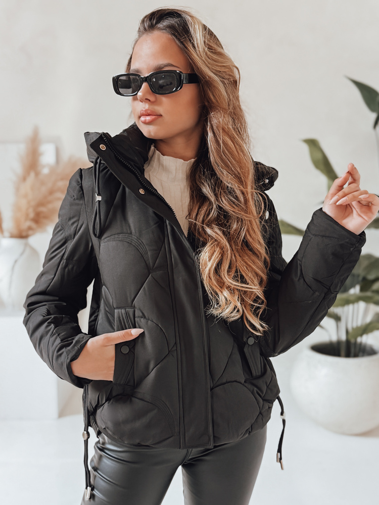 Damen Winterjacke LOVEWARM kurz gesteppt mit Kapuze schwarz
