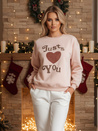 Bedrucktes Damen-Sweatshirt in Übergröße FEELME rosa Dstreet BY1473z