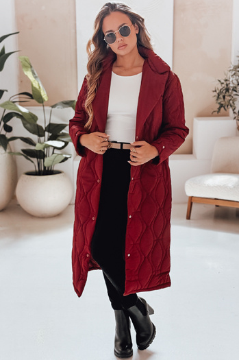Langer Damen-Steppmantel TRENDIFY burgunderrot Dstreet TY4940