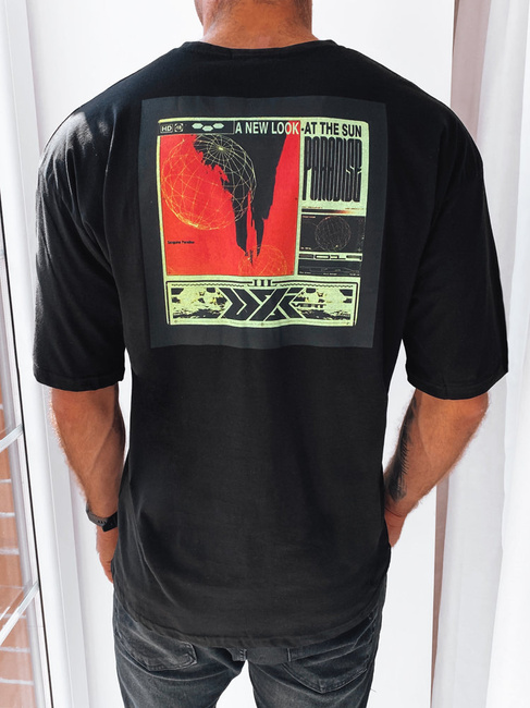 Herren T-shirt mit Aufdruck Schwarz Dstreet RX5304