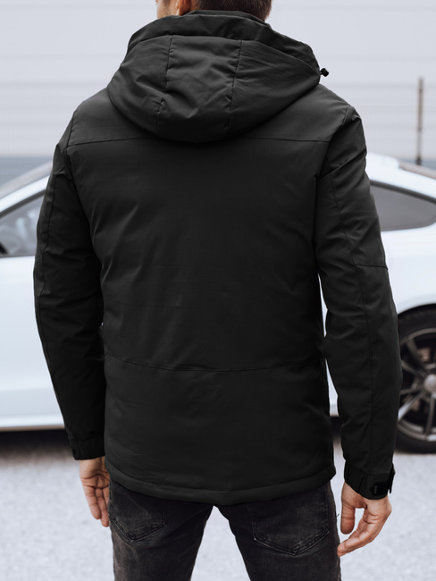 Herren Winterjacke mit Kapuze schwarz Dstreet TX4908