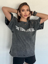 Bedrucktes Damen-T-Shirt BONGANIR graphit Dstreet RY2636