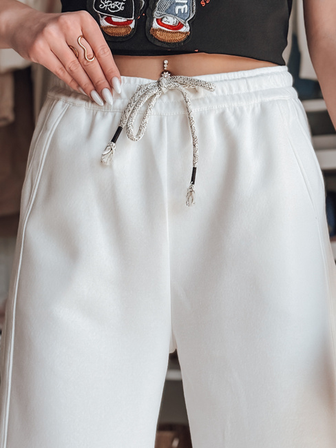 Damen Jogginghose mit weitem Bein DRESMOOD PREMIUM ecru Dstreet UY2687