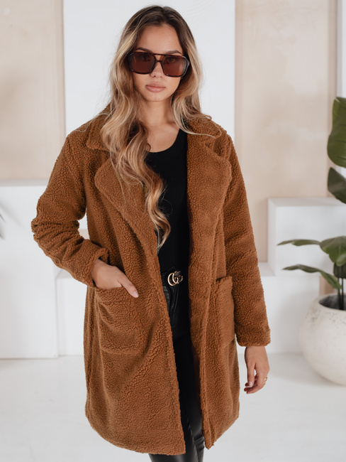 Damen Wintermantel Teddyfell braun Dstreet NY0752