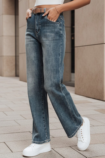 Damen Jeanshose mit weitem Bein blau Dstreet UY2788