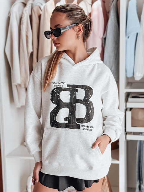 Damen-Kapuzenpullover in Übergröße LITESSO grau Dstreet BY1412