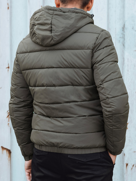 Herren Steppwinterjacke mit Kapuze grün Dstreet TX4846