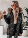 Damen Winterjacke NORINA gesteppt mit Pelz schwarz Dstreet TY5054