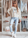 Damen Sweatshirt in Übergröße bedruckt GOOSHY ecru Dstreet BY1427