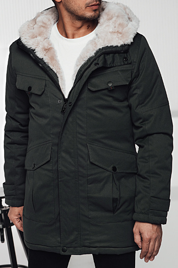 Herren Winter Parka Jacke mit Kapuze grün Dstreet TX4961