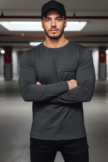 Herren Longsleeve Farbe Dunkelgrau DSTREET LX0561