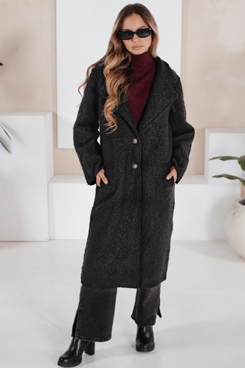 Langer Schafsfellmantel für Frauen schwarz Dstreet NY0754