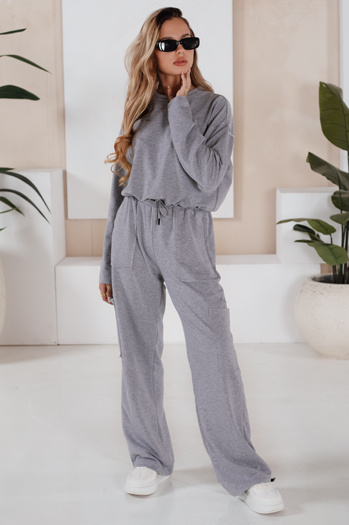 Damen CHARM Trainingsanzug Set hellgrau Dstreet AY0958