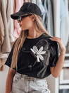 Damen-T-Shirt in Übergröße mit 3D PETALOVE-Effekt schwarz Dstreet RY2717