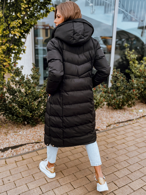 Damen Steppwinterjacke mit Kapuze MENSI schwarz Dstreet TY3093