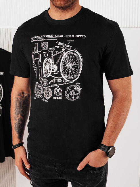 Bedrucktes Herren-T-Shirt schwarz Dstreet RX5394