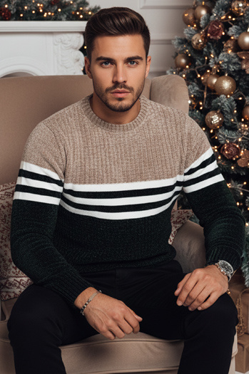 Grün gestreifter Pullover für Männer Dstreet WX2231z