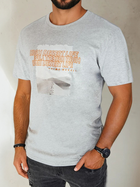 Herren T-shirt mit Aufdruck Farbe Grau DSTREET RX5488