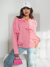 BOWTONE Damen Oversize-Pullover mit Schleifen rosa Dstreet MY2355