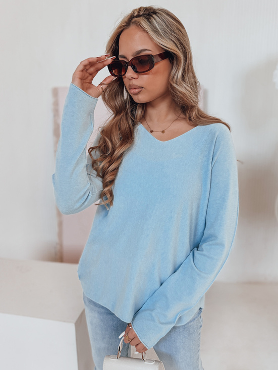 Damen Einheitsgröße langer Pullover SOFTIL blau Dstreet MY2442